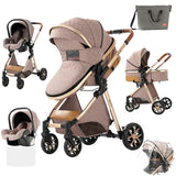 Movebaby™ V9 Kinderwagen 3-in-1 | Lichtgewicht Vierwielige Kinderwagen voor Pasgeborenen Movebaby