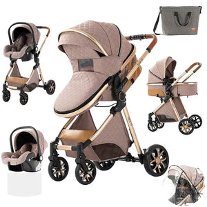 Movebaby™ V9 Kinderwagen 3-in-1 | Lichtgewicht Vierwielige Kinderwagen voor Pasgeborenen Movebaby