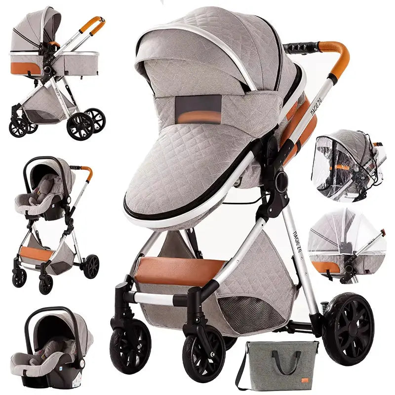 Movebaby™ V9 Kinderwagen 3-in-1 | Lichtgewicht Vierwielige Kinderwagen voor Pasgeborenen Movebaby
